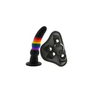 COLOURFUL LOVE STRAP ON SOLID DILDO