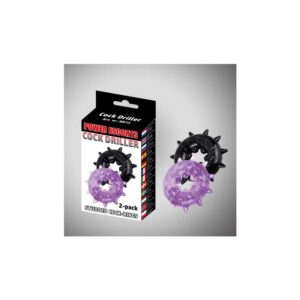 Cockdriller 2 pack black  purple 2 pack cockring 5 cm x 1 6 cm