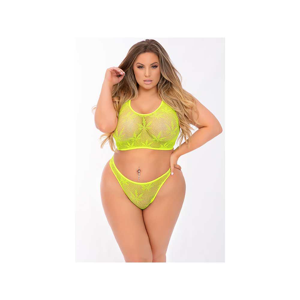 FESTIVAL FLIRT 2PC BRA SET GREEN XL 2XL 132E611 1