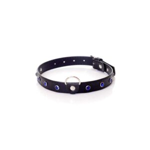 Fetish Boss Series Collar  2 cm navy blue crystal