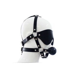 Imbracatura per viso con Maschera per occhi e morso Total Head Harness Restraint black