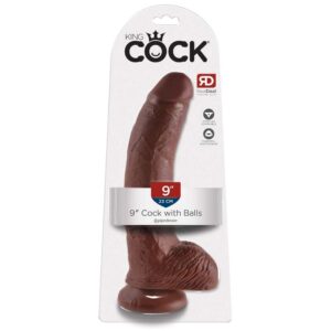 KC 9 Inch Cock with Balls Brown