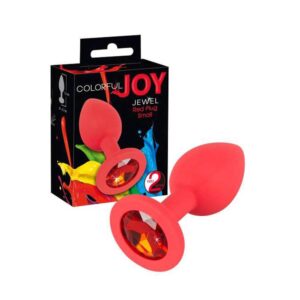 Korek analny silikonowy Joy Jewel czerwony 7 2 cm