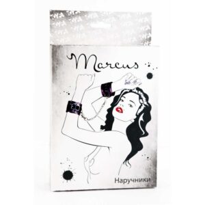 Kajdanki MARCUS 711003 Hand cuffs with metal chain tracery syntetic purple bdsm Valentine day