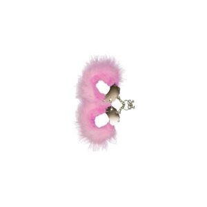 Kajdanki Śmieszna zabawka kadanki  Metallic Handcuffs Feather Cov.. Pink