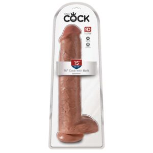 King Cock 15 Inch Cock w Balls Tan
