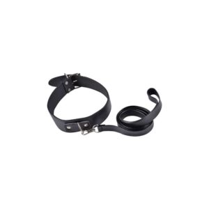 Kinky collar black collar with leash adjustable