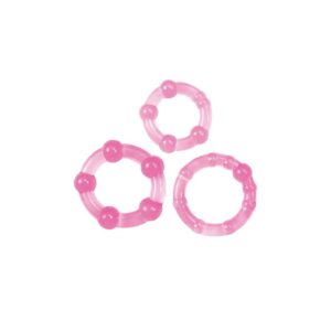 Kit di 3 anelli fallici Timeless Stud  rosa