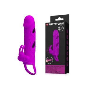 PRETTY LOVE  PENIS SLEEVE WITH BALL STRAP vibration PURPLE