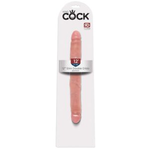 Penis dildo podwójny  King Cock 12 Inch Slim Double Flesh