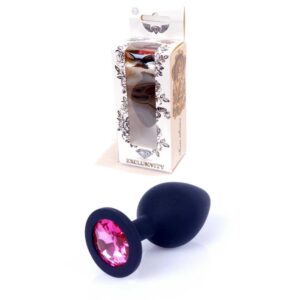 Plug Jewellery Black Silicon PLUG Medium Pink Diamond