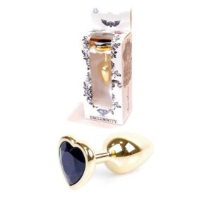 Plug Jewellery Gold Heart PLUG Black