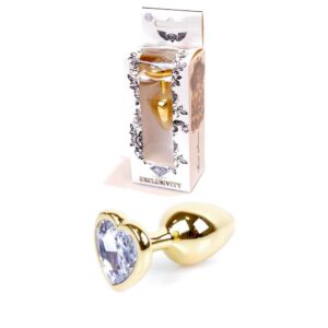 Plug Jewellery Gold Heart PLUG Clear