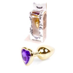 Plug Jewellery Gold Heart PLUG Purple