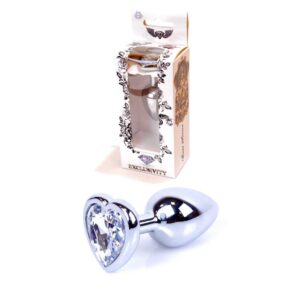 Plug Jewellery Silver Heart PLUG Clear