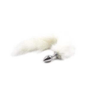 Plug anale con coda Long Fox Tail bianca