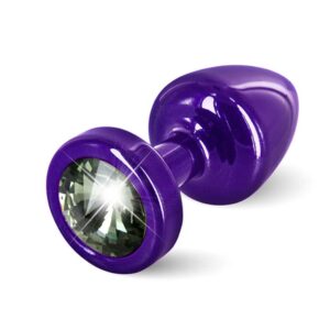 Plug analny zdobiony  Diogol Anni Butt Plug Round Purple   Black 25 mm Fioletowy z czarnym