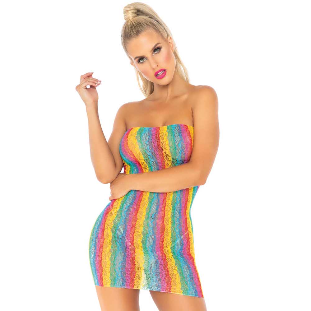 Rainbow leopard tube dress 145E889 1