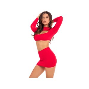STOP   STARE 2PC SKIRT SET RED  S M