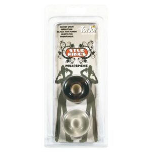 STUD RINGS CLEAR SMOKE 2X