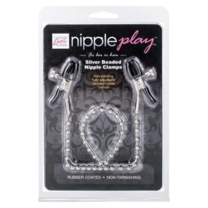 Stymulator NIPPLE CLAMPS SILVER BEADED
