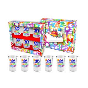 Szkło  URODZINOWE LITERKI 30 zestaw 6 kieliszków 35 ml