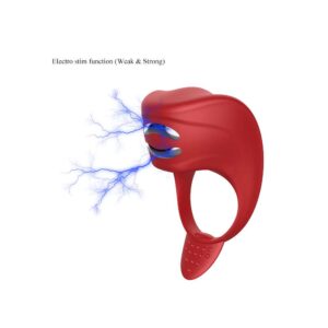 TESTER  Wibrator Silicone Ring Red USB 7 Function   Electro stim