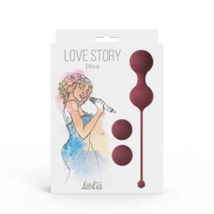 Vaginal balls set Love Story Diva Wine Red