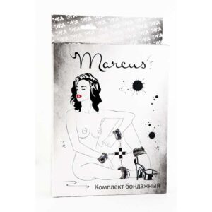 Wiązania MARCUS 714001 Hog tie cuffs set with metal clips tracery silver bdsm Valentine day