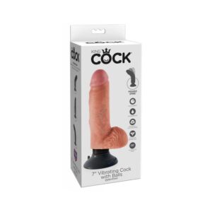 DILDO KING COCK 7 INCH VIBR. WITH BA