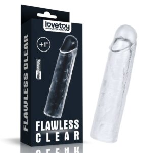 FLAWLESS CLEAR PENIS SLEEVE ADD 1 Inch