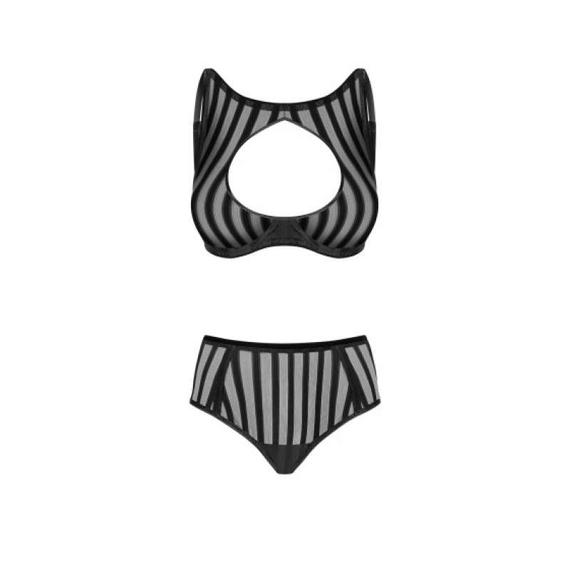 233E142 1 Petitenoir Set out of high neck underwired bra and brief L