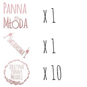 Gry Zestaw 12 ROSE GOLD tatuaży na wieczór panieński