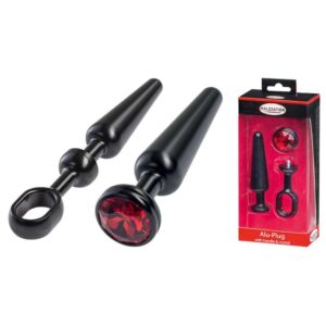 MALESATION Alu Plug with handle crystal medium black