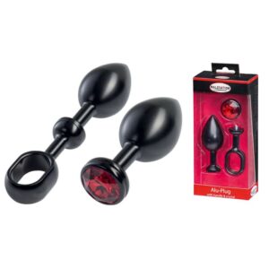 MALESATION Alu Plug with handle crystal large black