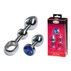 MALESATION Alu Plug with handle crystal small chrome