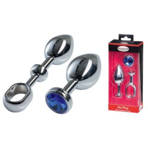 MALESATION Alu Plug with handle crystal large chrome