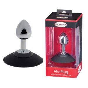 MALESATION Alu Plug with suction cup small chrome