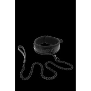 BLAZE COLLAR AND LEASH CROCO BLACK