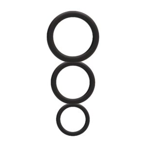 Round Cock Ring Set Black