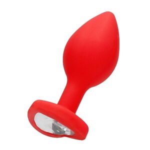 Diamond Heart Butt Plug Regular Red