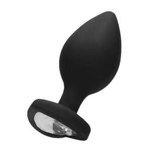 Diamond Heart Butt Plug Extra Large Black