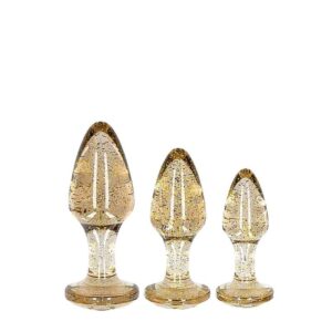Acrylic Goldchip Butt Plug Set Gold