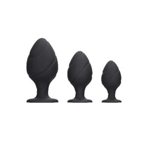 Swirled Butt Plug Set Black