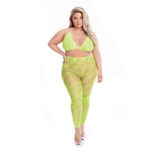 ALL ABOUT LEAF BRA SET GRN PLUS SIZE