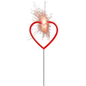 New Year Sparklers Heart Star 30cm Red
