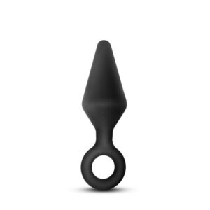 ANAL ADVENTURES PLATINUM SILICONE LOOP PLUG LARGE BLACK