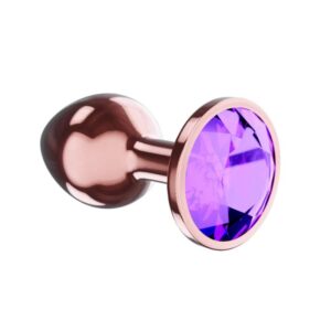 Plug Butt Plug Diamond Amethyst Shine L Rose Gold