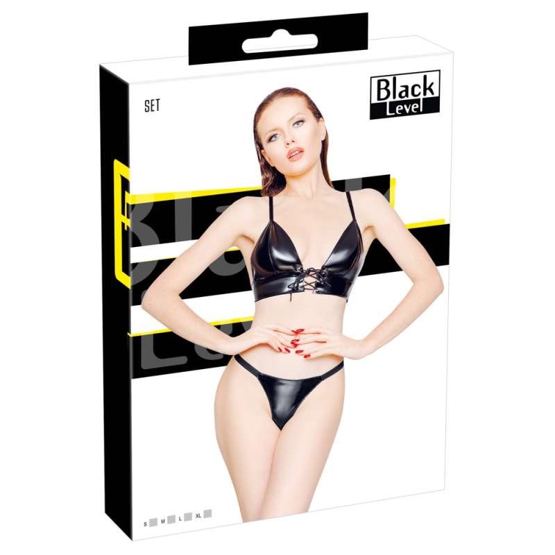 358E218 1 Vinyl Bra and String XL