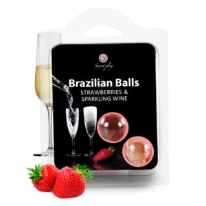SET 2 BRAZILIAN BALLS STRAWBERRY   SPARKLING WINE